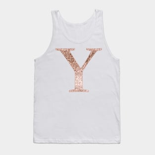 Y rose gold glitter monogram letter Tank Top